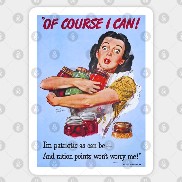 Brightened and Restored Food Ration Propaganda Poster during World War II Sticker by vintageposterco